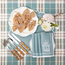 Mrs. Alice Mariana Duck Egg Placemats & Napkins (Set of 4)< Table Linen Sets | Mrs. Alice Monogram