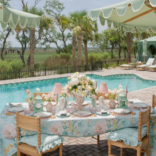 Mrs. Alice Mariana Pink & Duck Egg Placemats (Set of 4)< Summer Table Linen | Placemats