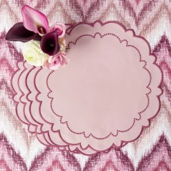 Mrs. Alice Mariana Pink Placemats (Set of 4)< Summer Table Linen | Placemats