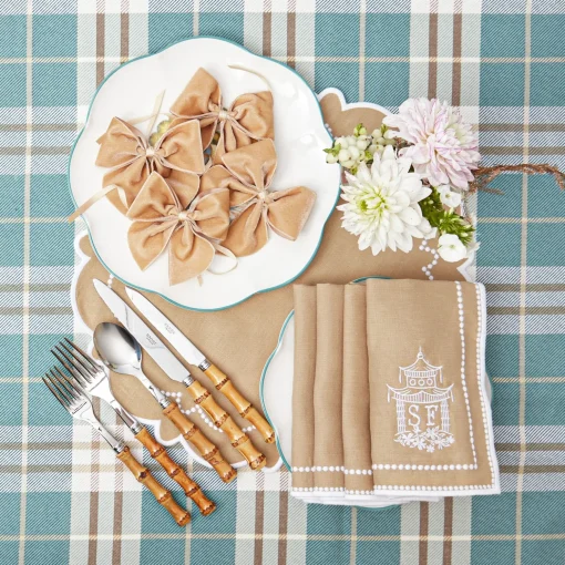 Mrs. Alice Mariana Sand Placemats & Napkins (Set of 4)< Table Linen Sets | Mrs. Alice Monogram