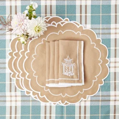 Mrs. Alice Mariana Sand Placemats & Napkins (Set of 4)< Table Linen Sets | Mrs. Alice Monogram