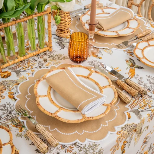 Mrs. Alice Mariana Sand Placemats & Napkins (Set of 4)< Table Linen Sets | Mrs. Alice Monogram