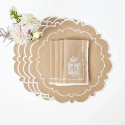 Mrs. Alice Mariana Sand Placemats & Napkins (Set of 4)< Table Linen Sets | Mrs. Alice Monogram