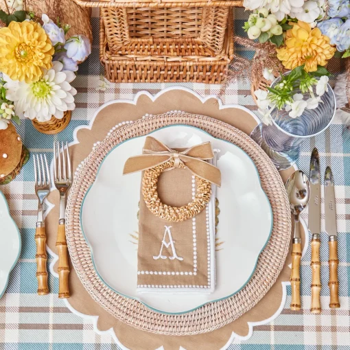 Mrs. Alice Mariana Sand Placemats & Napkins (Set of 4)< Table Linen Sets | Mrs. Alice Monogram