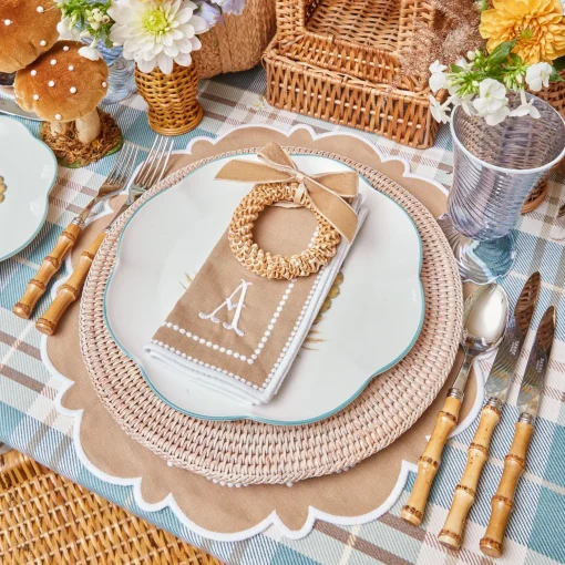 Mrs. Alice Mariana Sand Placemats & Napkins (Set of 4)< Table Linen Sets | Mrs. Alice Monogram