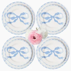 Mrs. Alice Marilyn Blue Bow Dinner & Starter Plates (Set of 8)< Summer Crockery | Crockery Sets