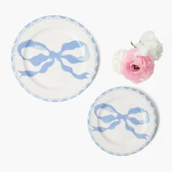 Mrs. Alice Marilyn Blue Bow Starter Plate< Summer Crockery | Starter Plates