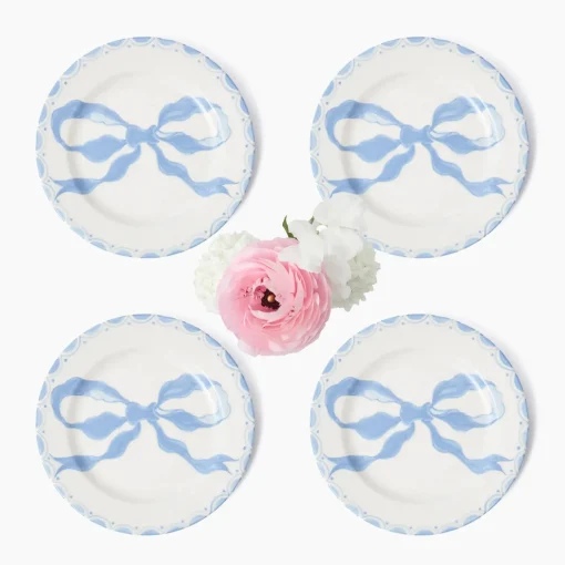 Mrs. Alice Marilyn Blue Bow Starter Plates (Set of 4)< Summer Crockery | Starter Plates