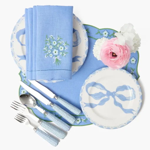 Mrs. Alice Marilyn Blue Bow Starter Plates (Set of 4)< Summer Crockery | Starter Plates