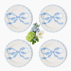 Mrs. Alice Marilyn Blue Bow Starter Plates (Set of 4)< Summer Crockery | Starter Plates
