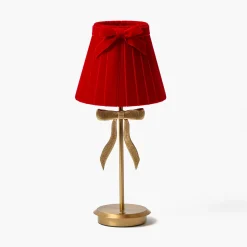 Mrs. Alice Marilyn Bow Rechargeable Lamp with Red Velvet Bow Shade (18cm)< Rechargeable Table Lamps