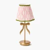 Mrs. Alice Marilyn Bow Rechargeable Lamp with Pink & Green Ikat Shade (18cm)< Rechargeable Table Lamps
