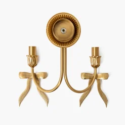 Mrs. Alice Marilyn Bow Rechargeable Double Wall Light with Cream Shades (14cm)< Rechargeable Table Lamps | Wall Lighting