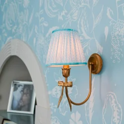 Mrs. Alice Marilyn Bow Rechargeable Wall Light with Soft Blue Lotus Shade (18cm)< Rechargeable Table Lamps | Wall Lighting