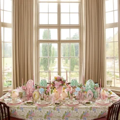 Mrs. Alice Marilyn Bow Rechargeable Lamp with Green & Pink Ikat Shade (18cm)< Rechargeable Table Lamps