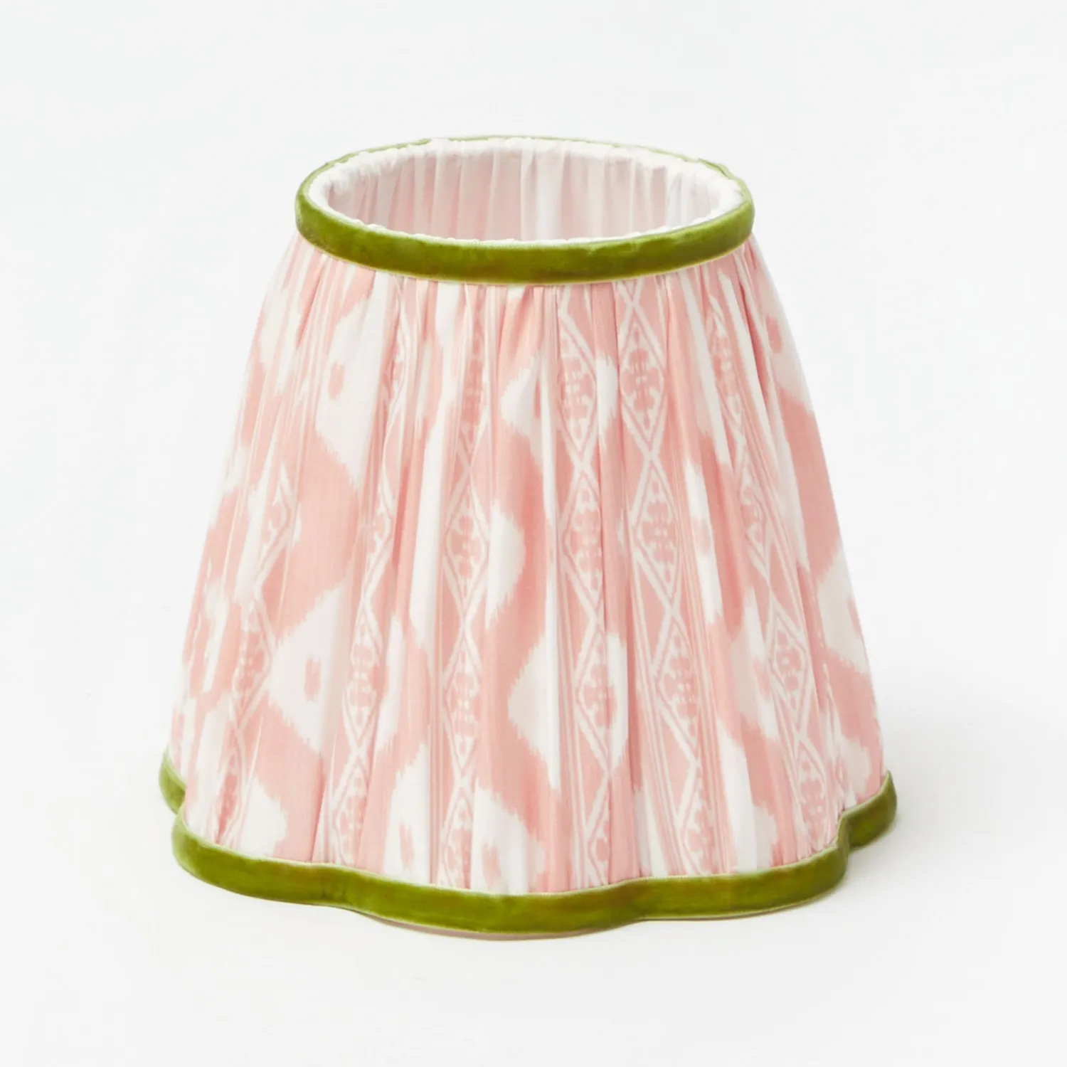 Mrs. Alice Marilyn Bow Rechargeable Lamp with Pink & Green Ikat Shade (18cm)< Rechargeable Table Lamps