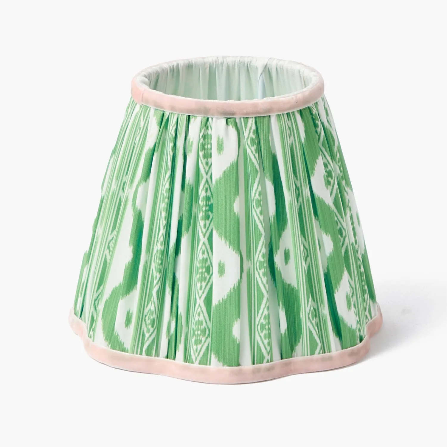 Mrs. Alice Marilyn Bow Rechargeable Lamp with Green & Pink Ikat Shade (18cm)< Rechargeable Table Lamps