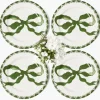 Mrs. Alice Marilyn Forest Green Bow Dinner Plates (Set of 4)< Dinner Plates | Crockery Sets