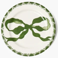 Mrs. Alice Marilyn Forest Green Bow Dinner Plate< Dinner Plates