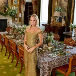 Mrs. Alice Marilyn Forest Green Bow Dinner & Starter Plates (Set of 8)< Crockery Sets