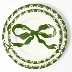 Mrs. Alice Marilyn Forest Green Bow Dinner & Starter Plates (Set of 8)< Crockery Sets