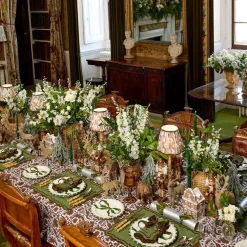Mrs. Alice Marilyn Forest Green Bow Dinner & Starter Plates (Set of 8)< Crockery Sets