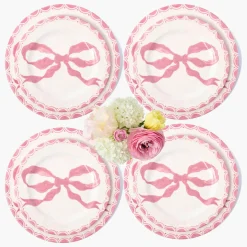 Mrs. Alice Marilyn Pink Bow Dinner & Starter Plates (Set of 8)< Summer Crockery | Crockery Sets