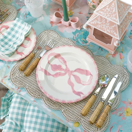 Mrs. Alice Marilyn Pink Bow Dinner & Starter Plates (Set of 8)< Summer Crockery | Crockery Sets
