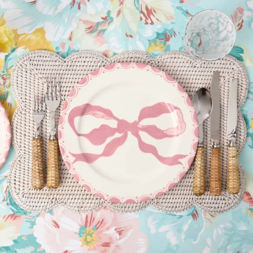 Mrs. Alice Marilyn Pink Bow Dinner & Starter Plates (Set of 8)< Summer Crockery | Crockery Sets