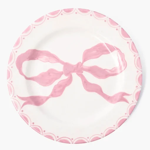 Mrs. Alice Marilyn Pink Bow Dinner Plate< Summer Crockery | Dinner Plates