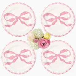 Mrs. Alice Marilyn Pink Bow Dinner Plates (Set of 4)< Summer Crockery | Dinner Plates