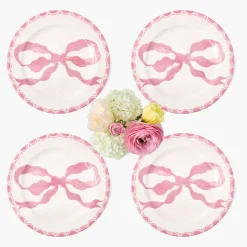 Mrs. Alice Marilyn Pink Bow Starter Plates (Set of 4)< Summer Crockery | Starter Plates