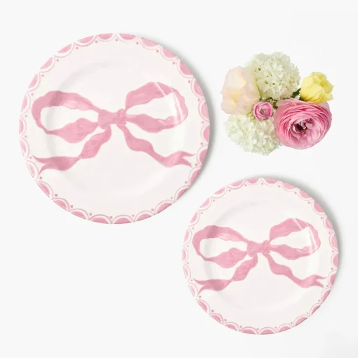 Mrs. Alice Marilyn Pink Bow Starter Plates (Set of 4)< Summer Crockery | Starter Plates