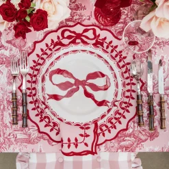 Mrs. Alice Marilyn Red Bow Dinner & Starter Plates (Set of 8)< Crockery Sets
