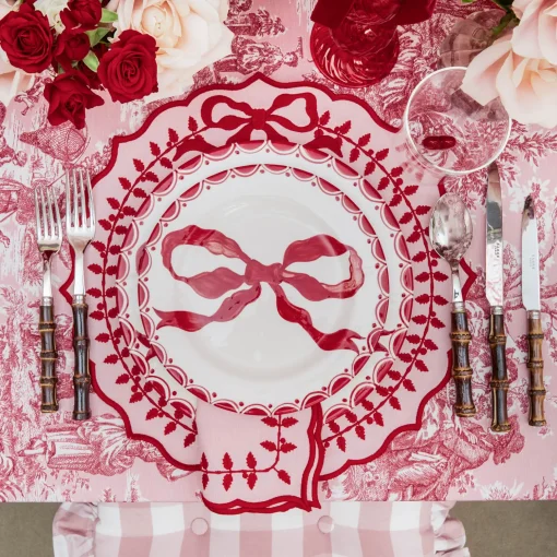Mrs. Alice Marilyn Red Bow Dinner & Starter Plates (Set of 8)< Crockery Sets