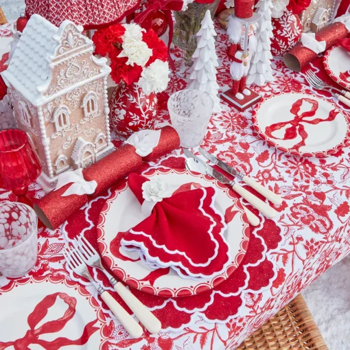 Mrs. Alice Marilyn Red Bow Dinner & Starter Plates (Set of 8)< Crockery Sets