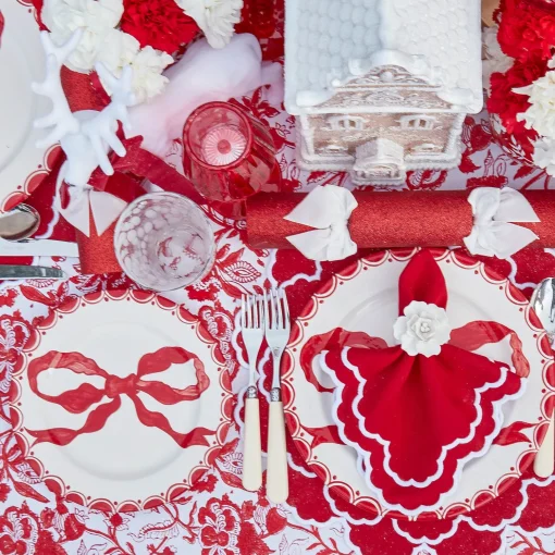 Mrs. Alice Marilyn Red Bow Dinner & Starter Plates (Set of 8)< Crockery Sets