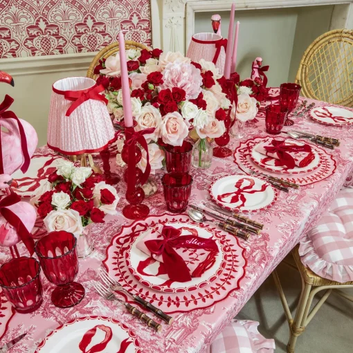 Mrs. Alice Marilyn Red Bow Dinner & Starter Plates (Set of 8)< Crockery Sets