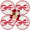Mrs. Alice Marilyn Red Bow Dinner Plates (Set of 4)< Dinner Plates | Crockery Sets