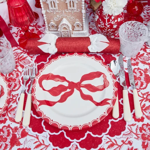 Mrs. Alice Marilyn Red Bow Dinner Plate< Dinner Plates