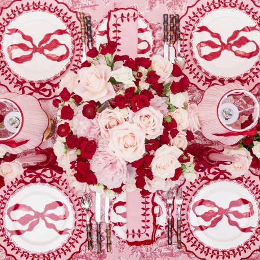 Mrs. Alice Marilyn Red Bow Dinner Plates (Set of 4)< Dinner Plates | Crockery Sets