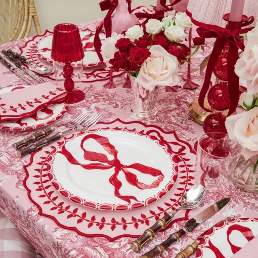 Mrs. Alice Marilyn Red Bow Dinner Plates (Set of 4)< Dinner Plates | Crockery Sets