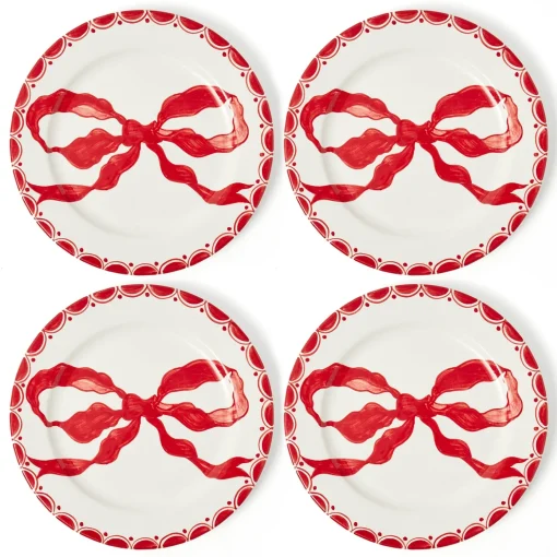 Mrs. Alice Marilyn Red Bow Dinner Plate< Dinner Plates