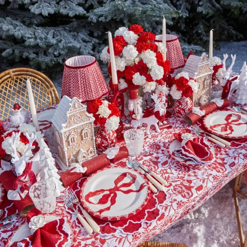 Mrs. Alice Marilyn Red Bow Dinner Plates (Set of 4)< Dinner Plates | Crockery Sets
