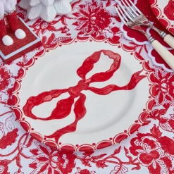 Mrs. Alice Marilyn Red Bow Dinner Plate< Dinner Plates