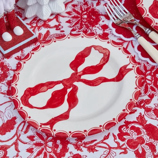Mrs. Alice Marilyn Red Bow Dinner Plate< Dinner Plates