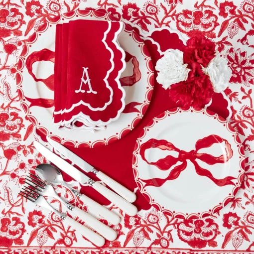 Mrs. Alice Marilyn Red Bow Starter Plate< Starter Plates