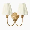 Mrs. Alice Marina Rechargeable Double Wall Light with Cream Shades (14cm)< Rechargeable Table Lamps | Wall Lighting