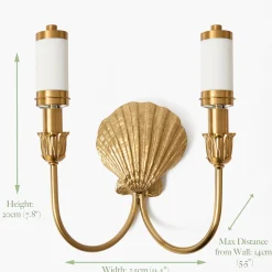 Mrs. Alice Marina Rechargeable Double Wall Light with Green Lotus Shades (18cm)< Rechargeable Table Lamps | Wall Lighting
