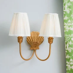 Mrs. Alice Marina Rechargeable Double Wall Light with Cream Shades (14cm)< Rechargeable Table Lamps | Wall Lighting